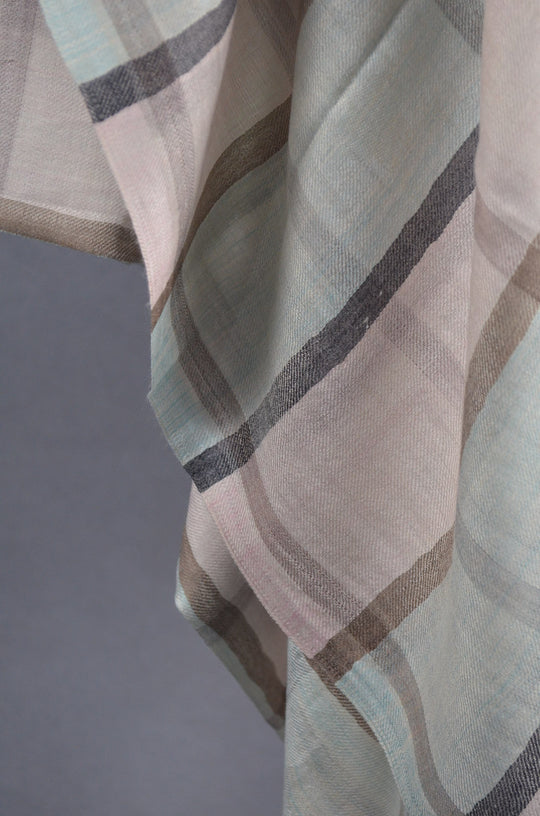 Multicolor Check Merino & Silk Scarf