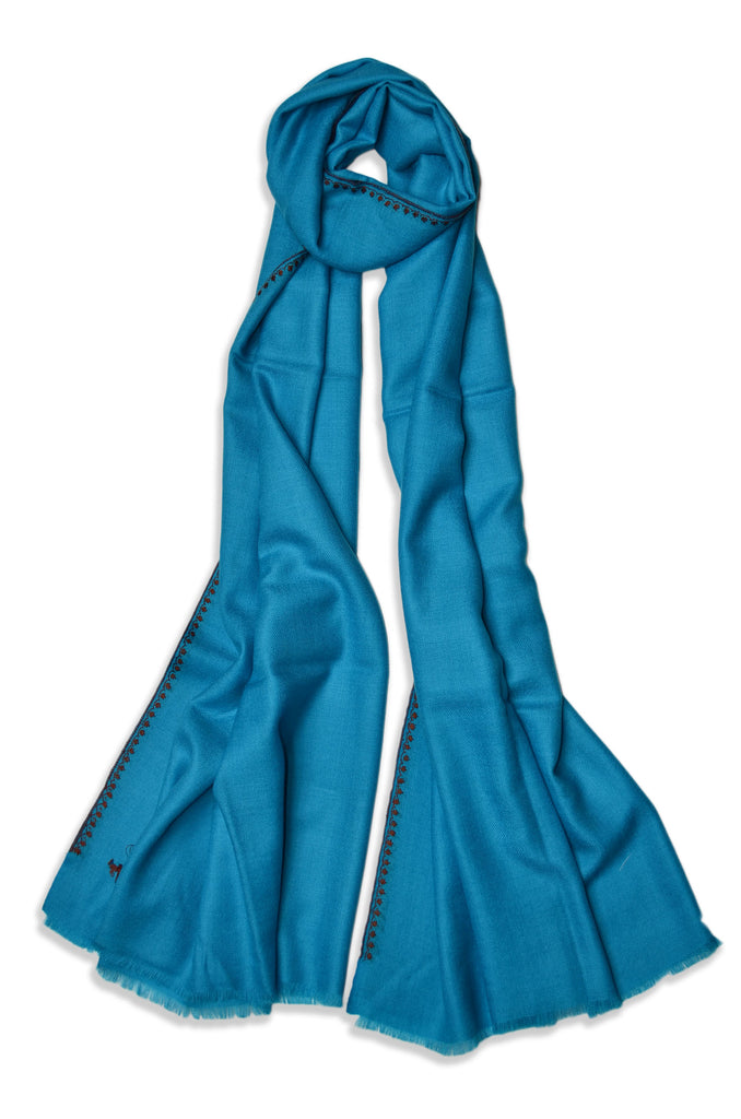 Turquoise Sozni Embroidery Shawl