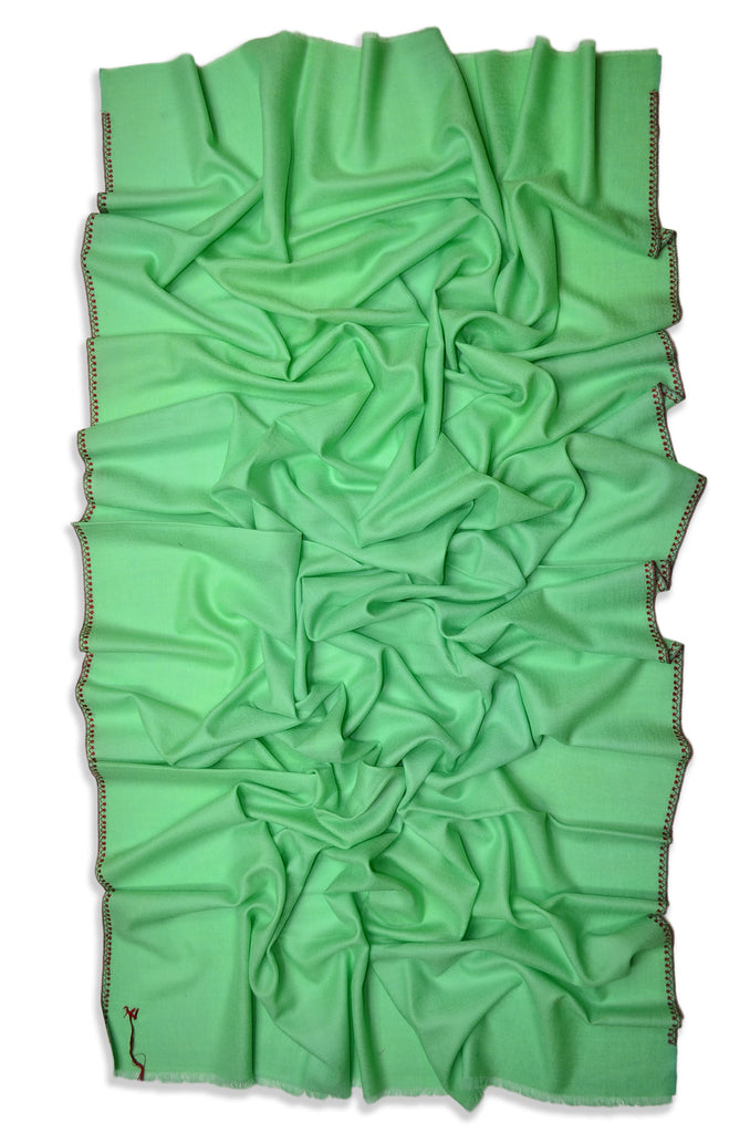 See Green Sozni Embroidery Shawl