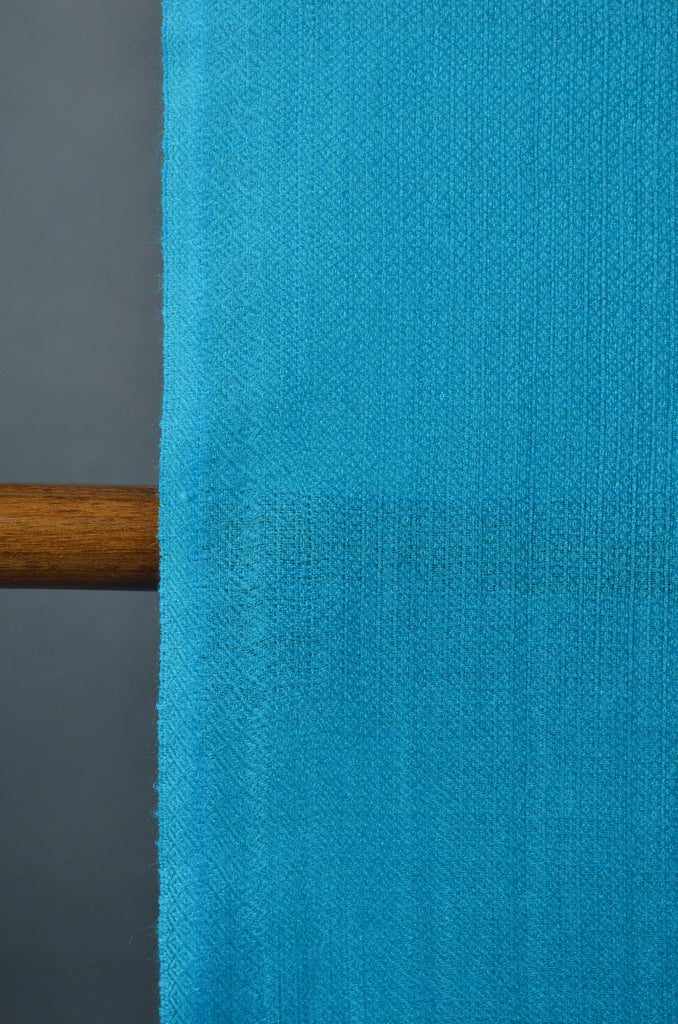 Extra-light weight Cyan Blue Color Merino Silk Scarf