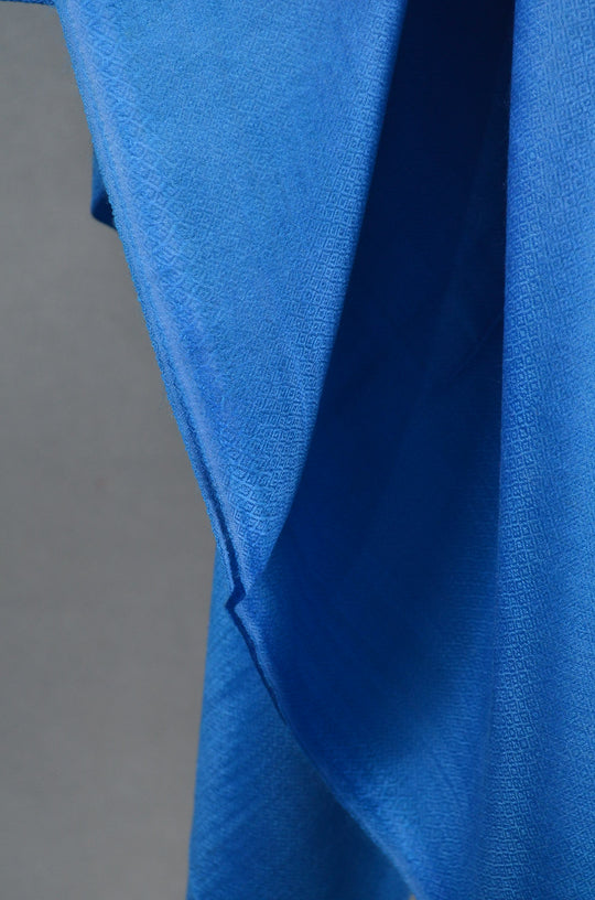 Extra-light weight Azure Blue Color Merino Silk Scarf