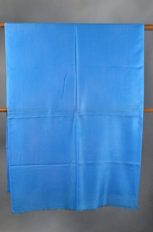Extra-light weight Azure Blue Color Merino Silk Scarf