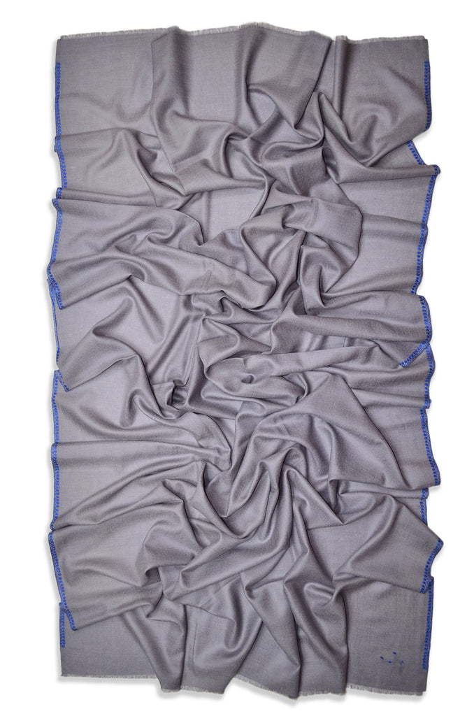 Grey Sozni Embroidery Shawl
