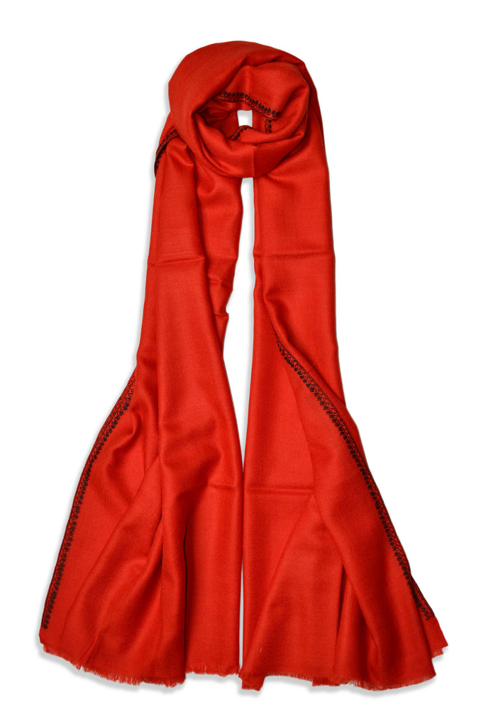 Red Sozni Embroidery Shawl