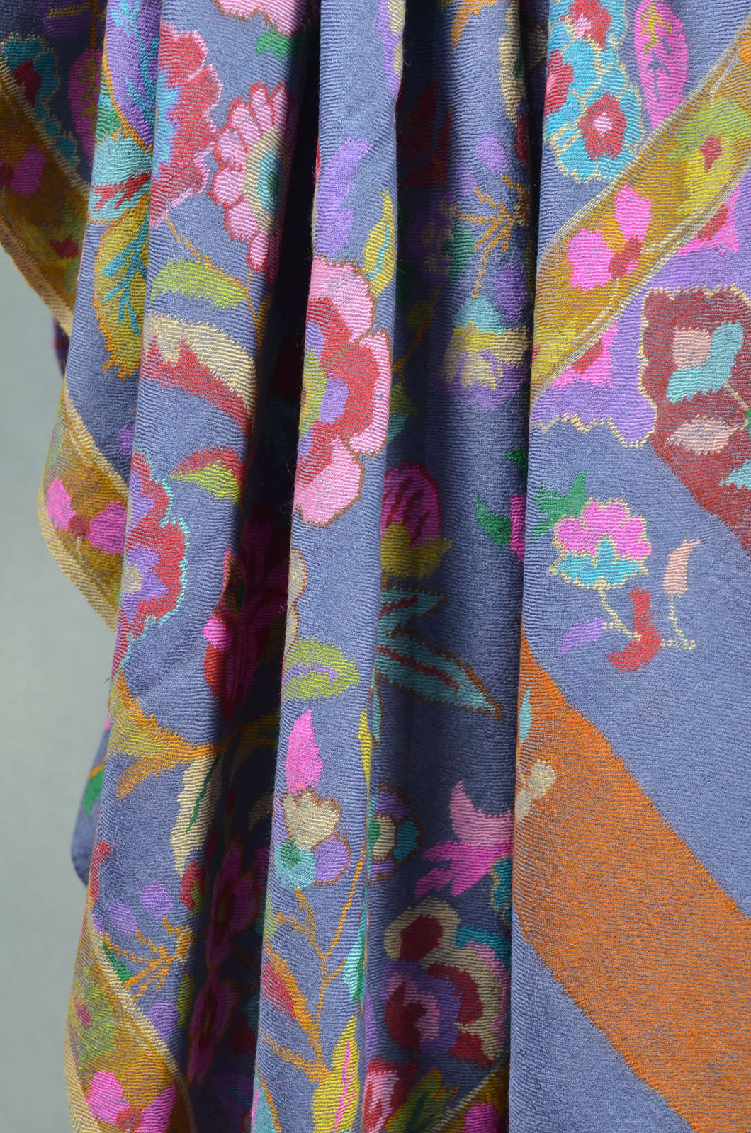 Grey Base Kani Jamawar Pashmina Shawl