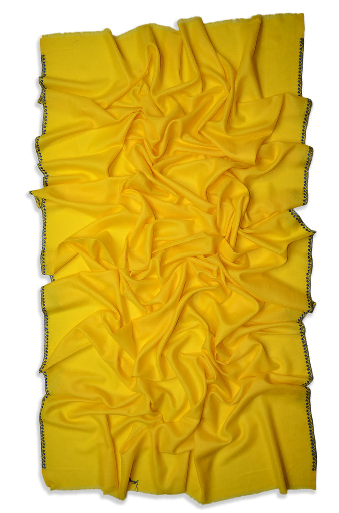 Yellow Sozni Embroidery Shawl