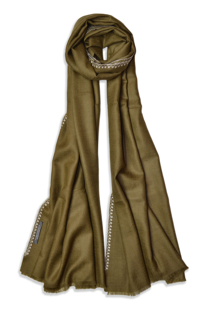 Brown Sozni Embroidery Shawl
