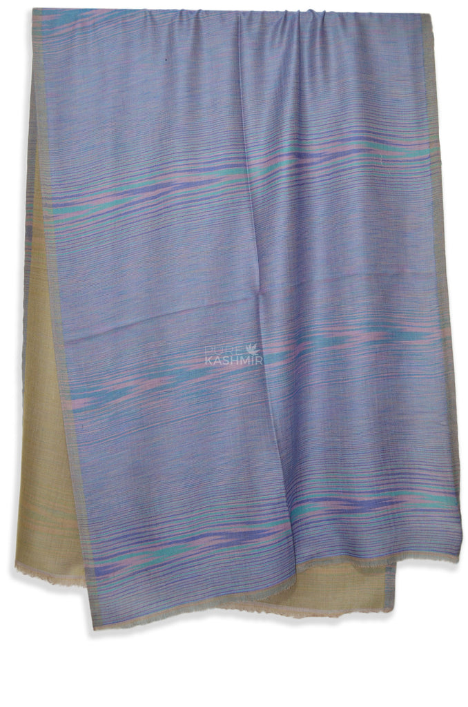 glitch woven reversible blue and natural scarf