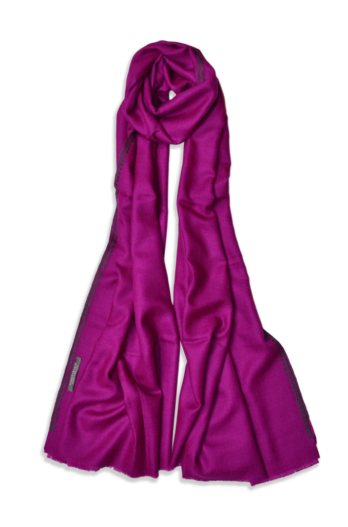 Magenta Sozni Embroidery Shawl