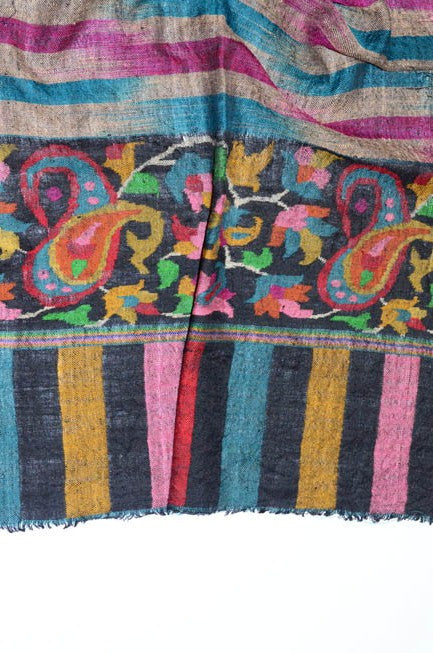 Pashmina Kanil Border with Stripes