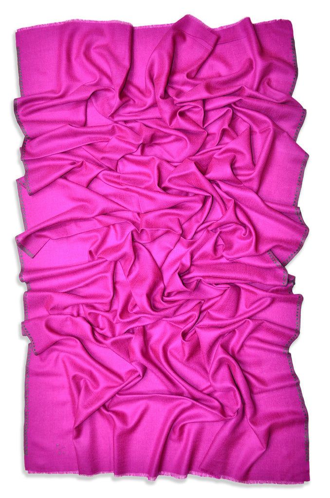 Magenta Sozni Embroidery Shawl