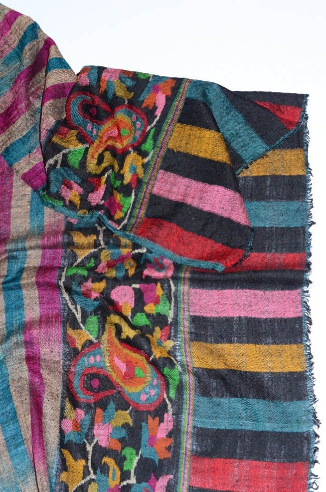 Pashmina Kanil Border with Stripes