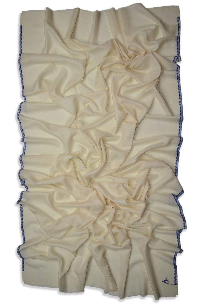 Ivory Sozni Embroidery Shawl