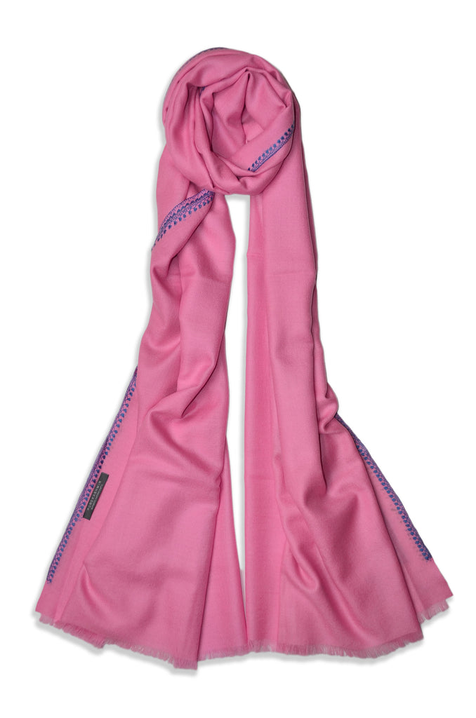 Baby Pink Sozni Embroidery Shawl