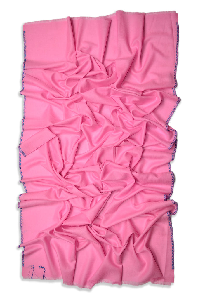 Baby Pink Sozni Embroidery Shawl