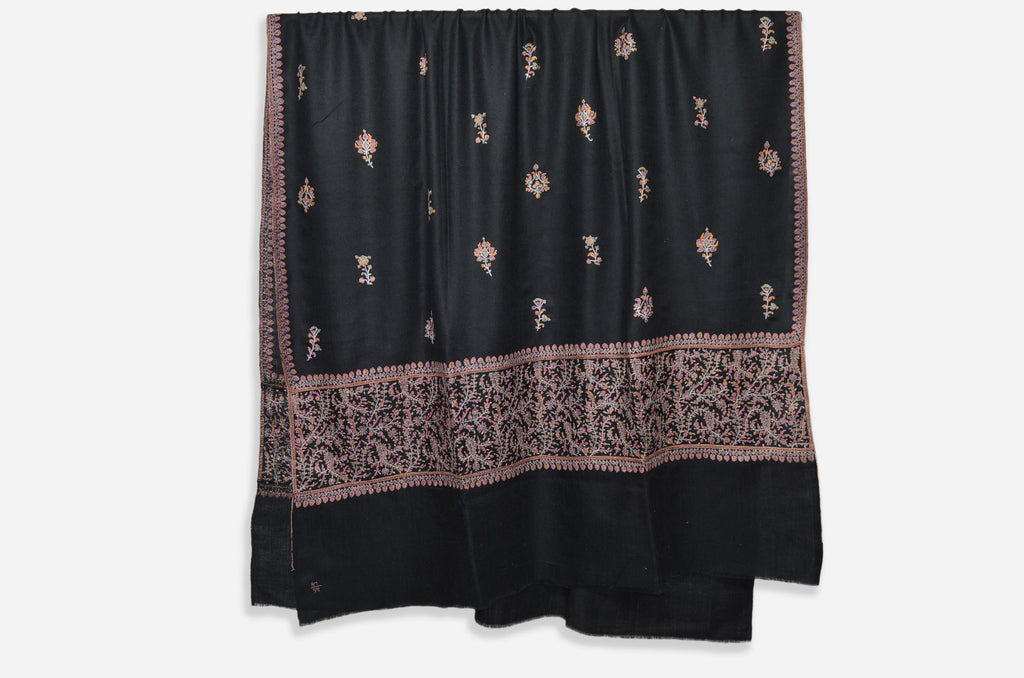 Black Cashmere Shawl with Beautiful Big Border