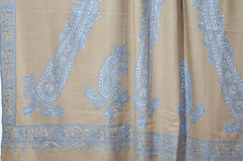 Oversized 3 Yard Pashmina Paisley Embroidery Shawl