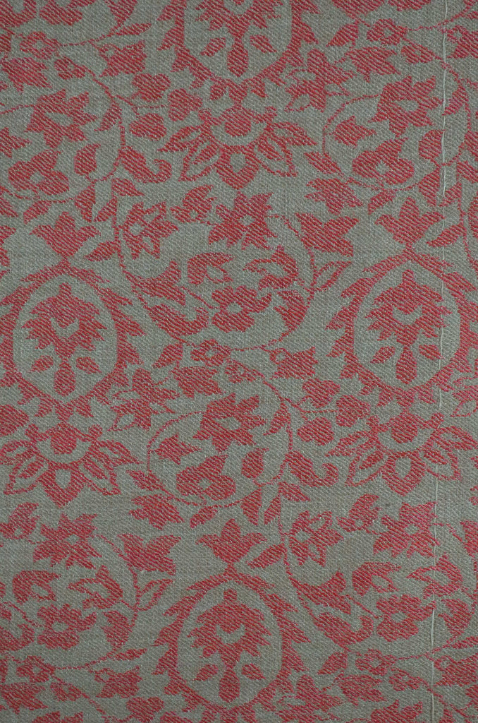 Natural Base Red patterned Kani style merino scarf