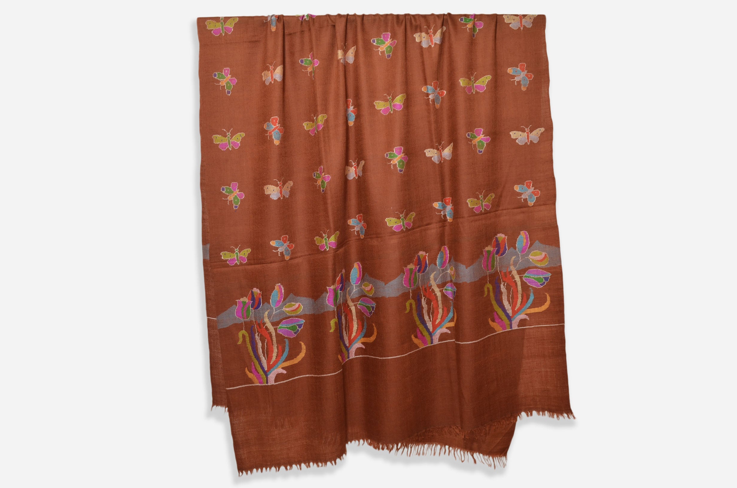 Brown Kani Pashmina Designer Shawl