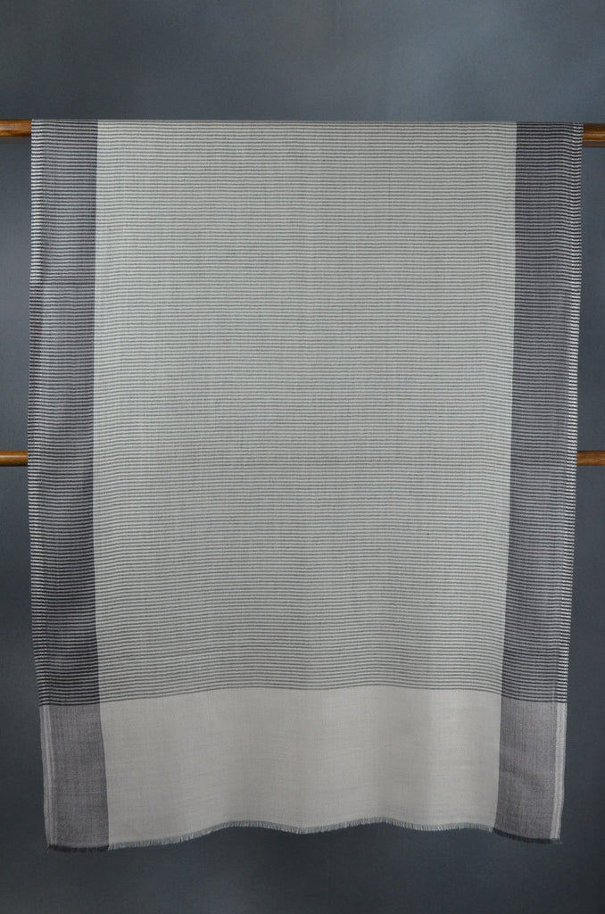 Multi-color black stripe Merino Silk Scarf