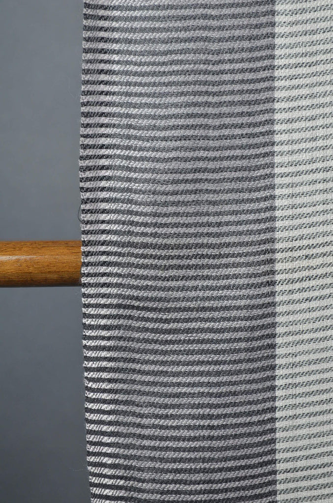 Multi-color black stripe Merino Silk Scarf