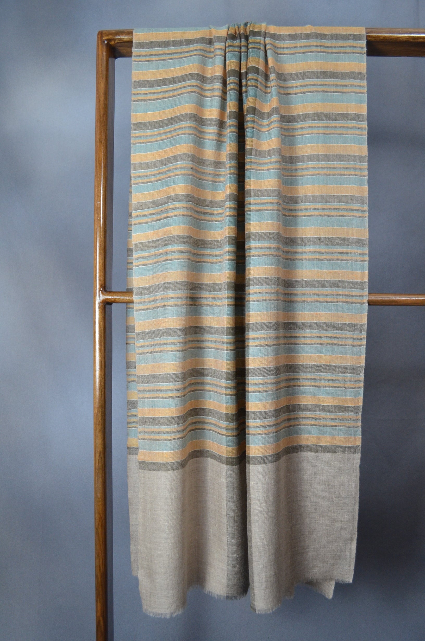 Red Striped Handwoven Cashmere Pashmina Scarf