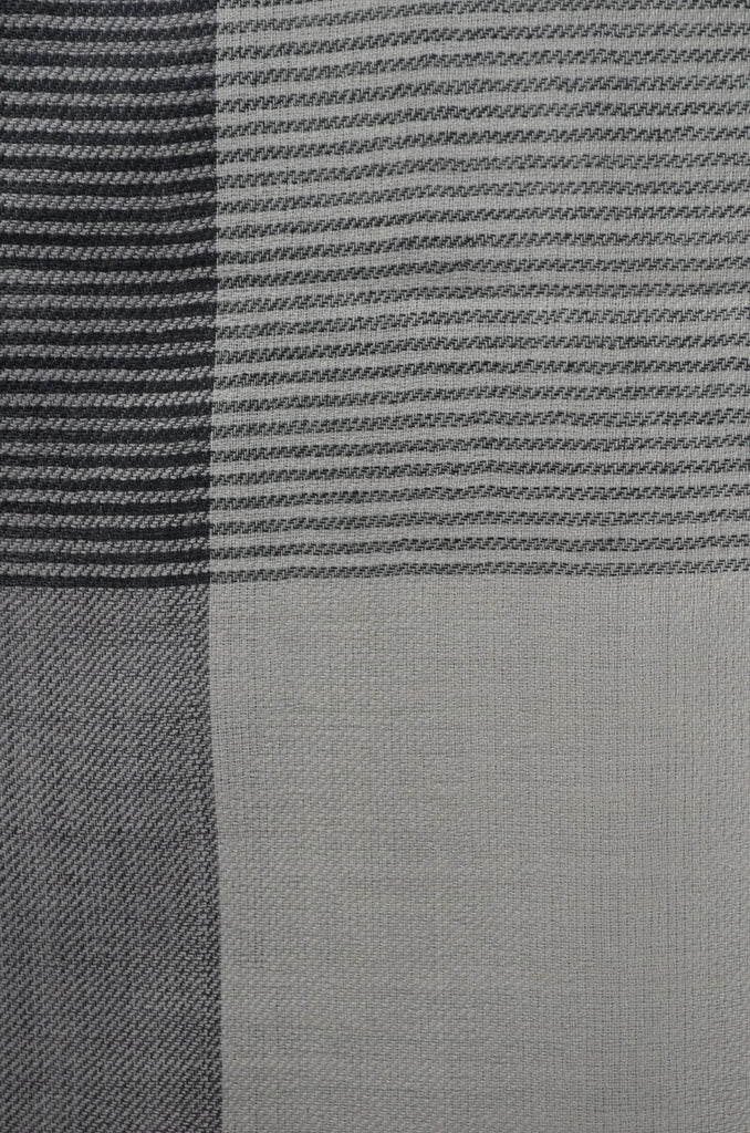 Multi-color black stripe Merino Silk Scarf