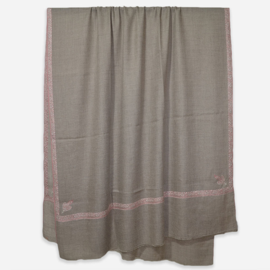 Oversized 2.5 Yard Pashmina Border Embroidery Shawl