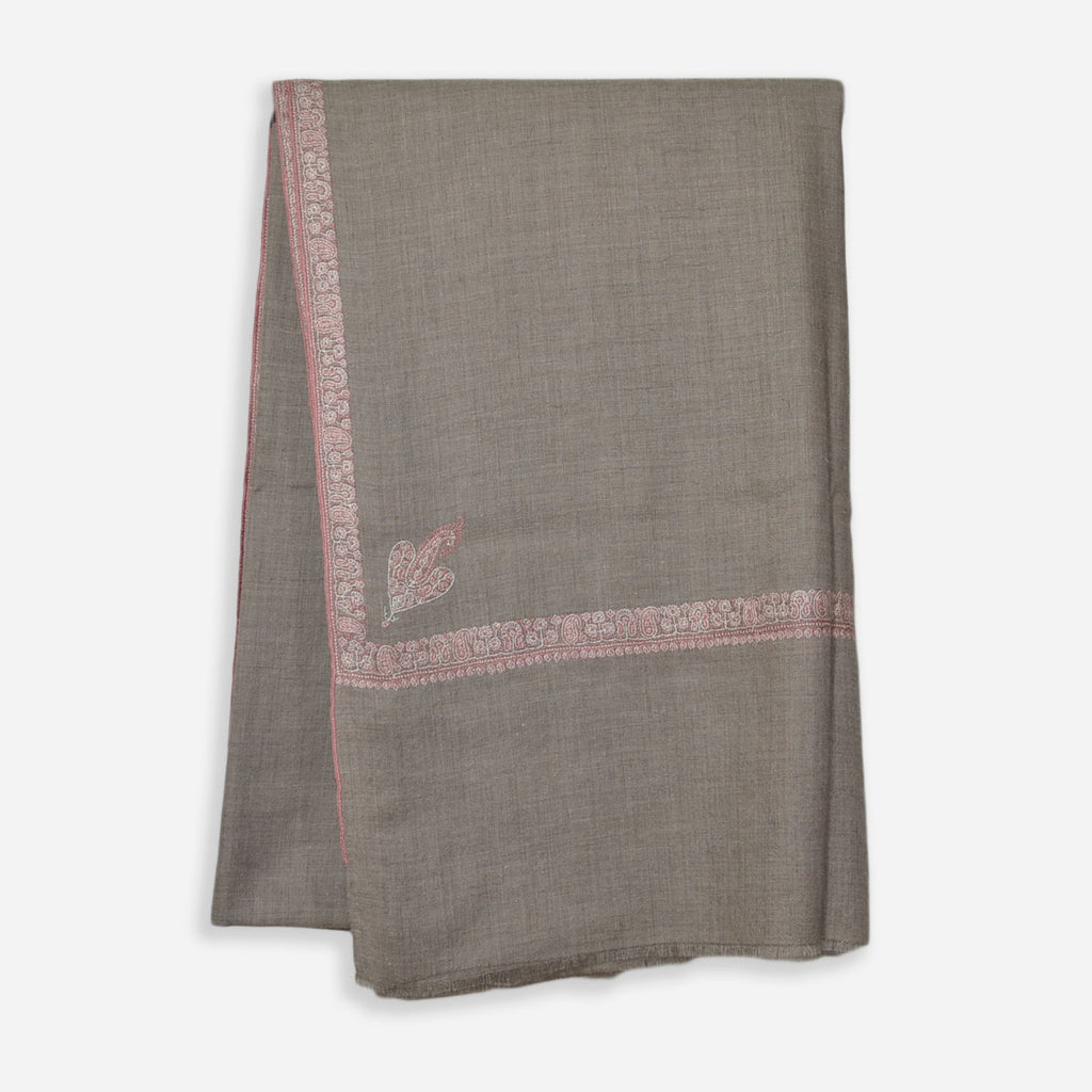 Oversized 2.5 Yard Pashmina Border Embroidery Shawl