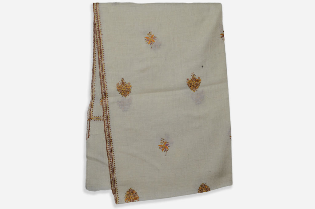 Ivory Cashmere Stole with Beautiful Motifs