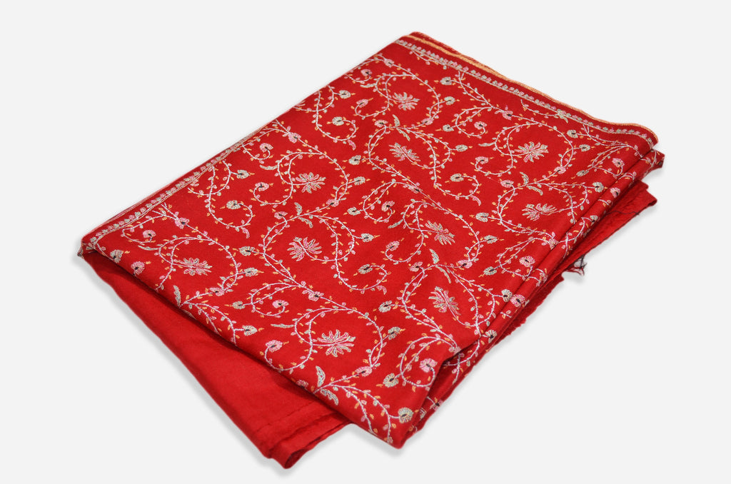 Red Cashmere Pashmina Jali Shawl