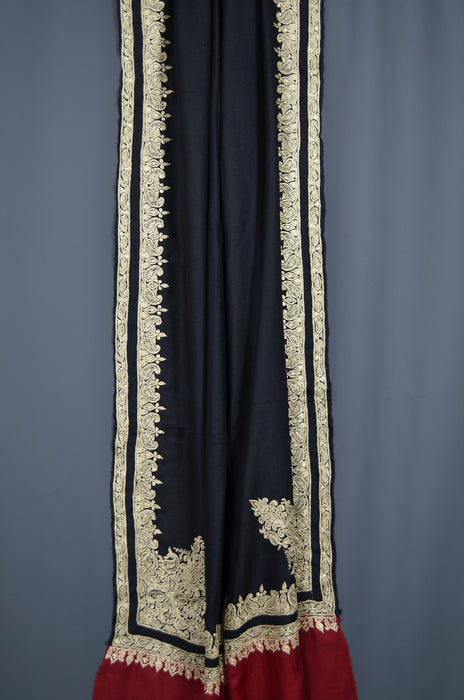 Black Tilla Embroidery Pashmina Shawl