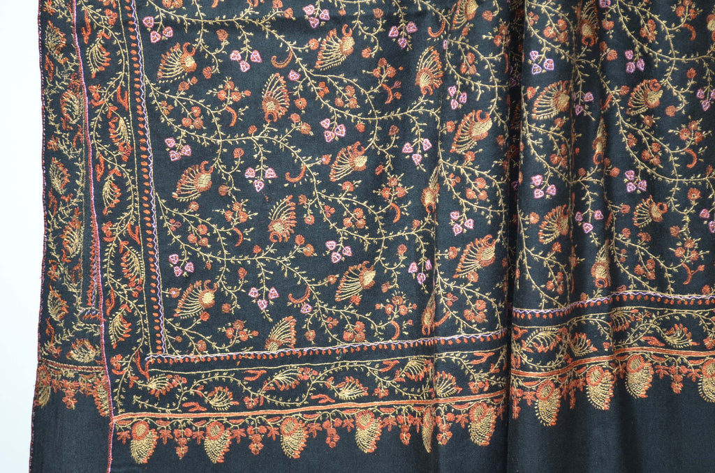 Black Cashmere Pashmina Jali Shawl