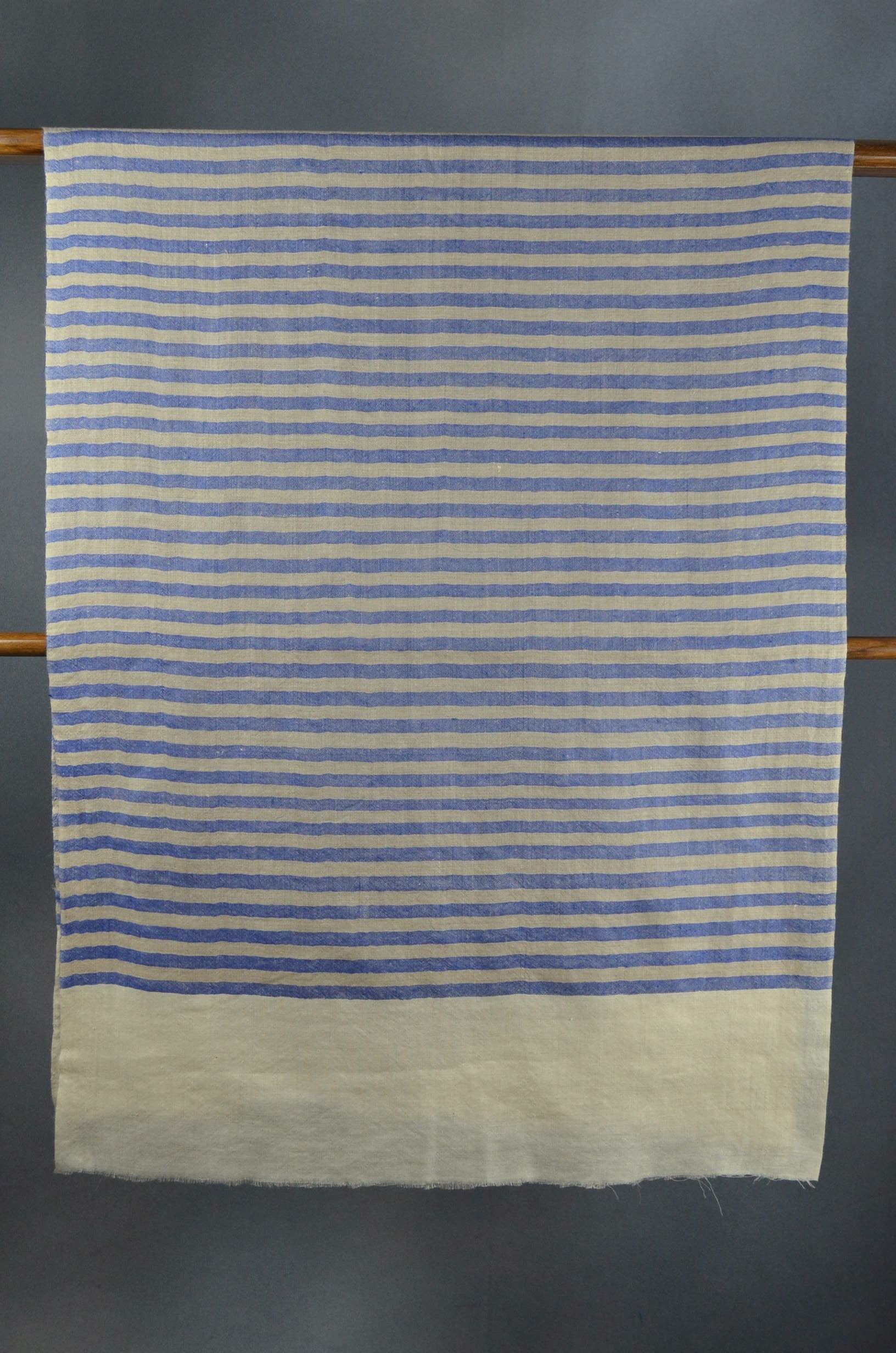 Blue Stripe Handwoven Cashmere Pashmina Scarf