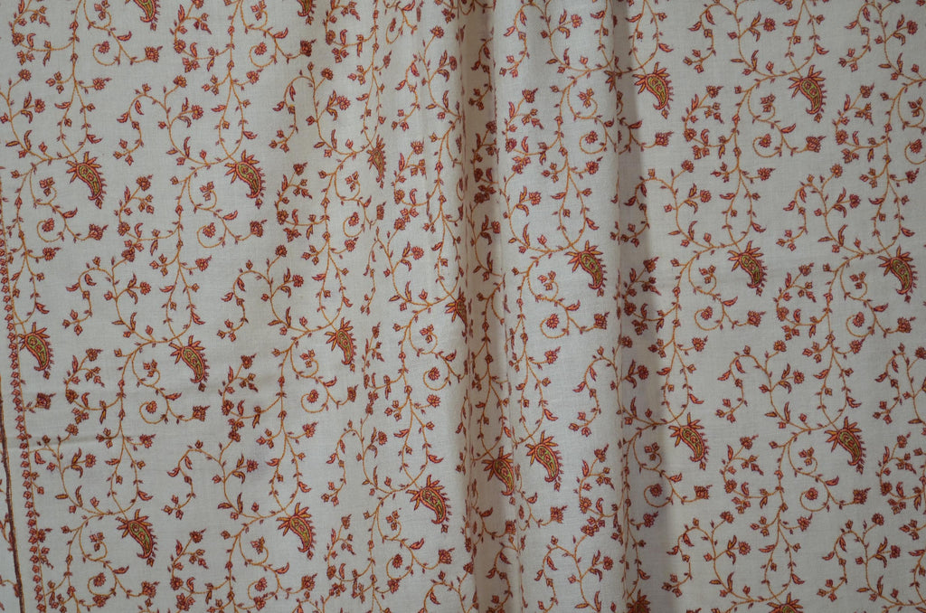 Ivory Cashmere Pashmina Jali Shawl