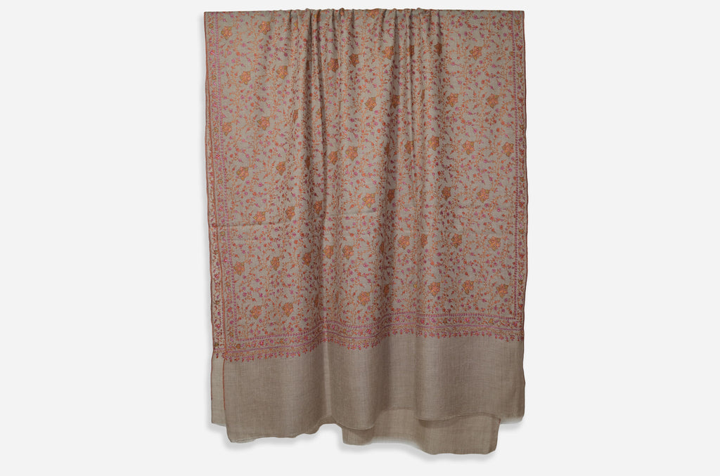 Natural Un Dyed Cashmere Pashmina Jali Shawl