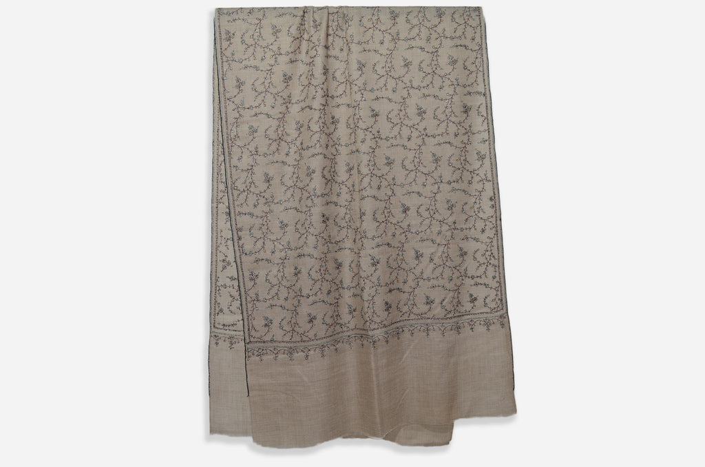 Un-Dyed Natural Cashmere Jali Stole