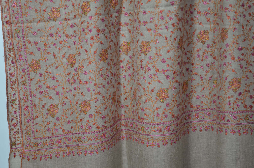 Natural Un Dyed Cashmere Pashmina Jali Shawl