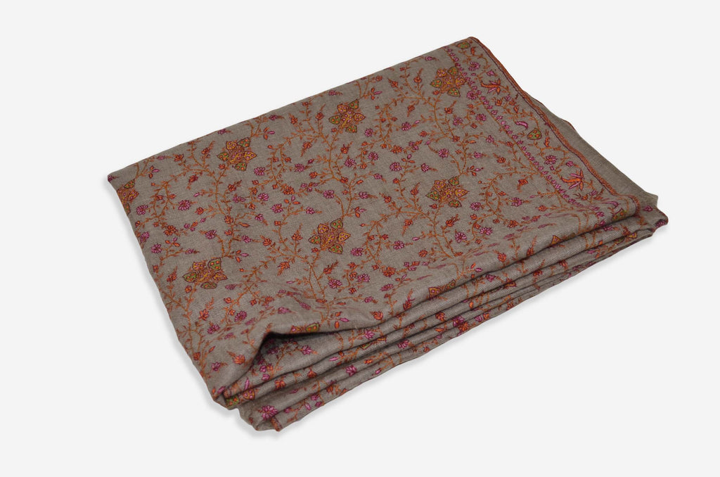 Natural Un Dyed Cashmere Pashmina Jali Shawl