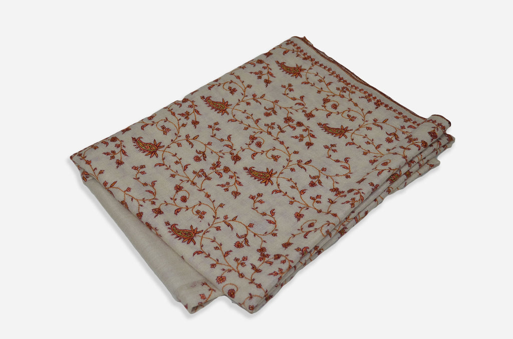 Ivory Cashmere Pashmina Jali Shawl