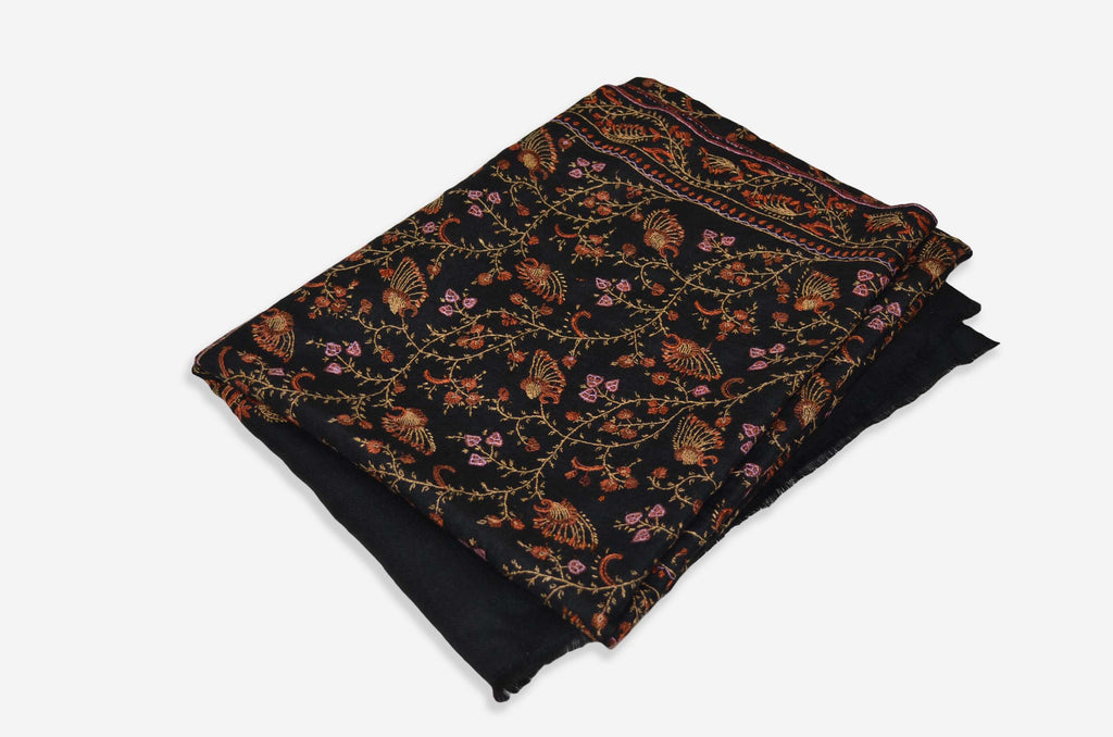 Black Cashmere Pashmina Jali Shawl