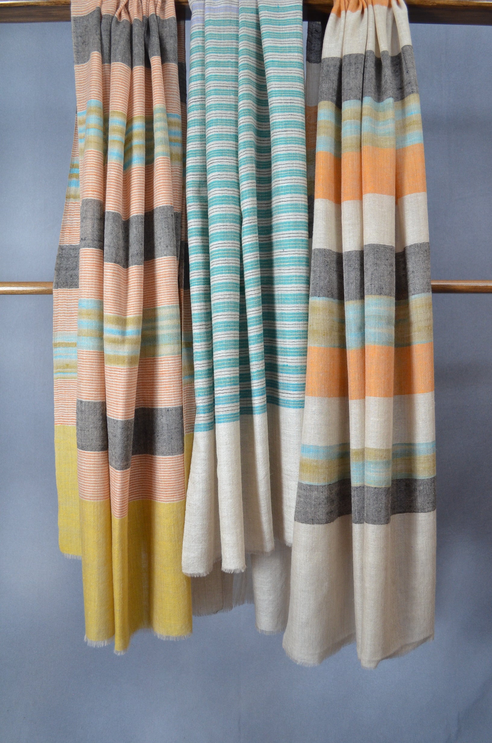 Ikat Pastle Colors Handwoven Cashmere Pashmina Scarf