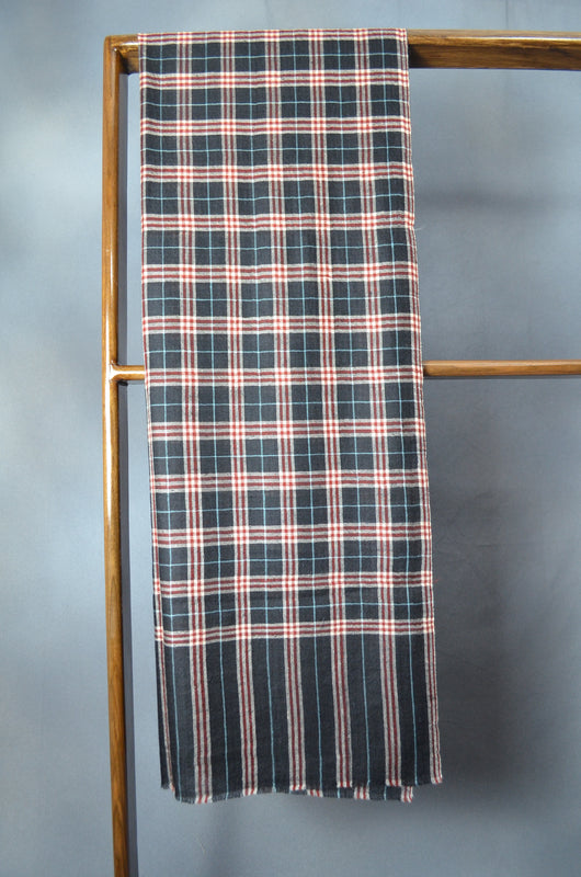 Black Check Handwoven Cashmere Pashmina Scarf