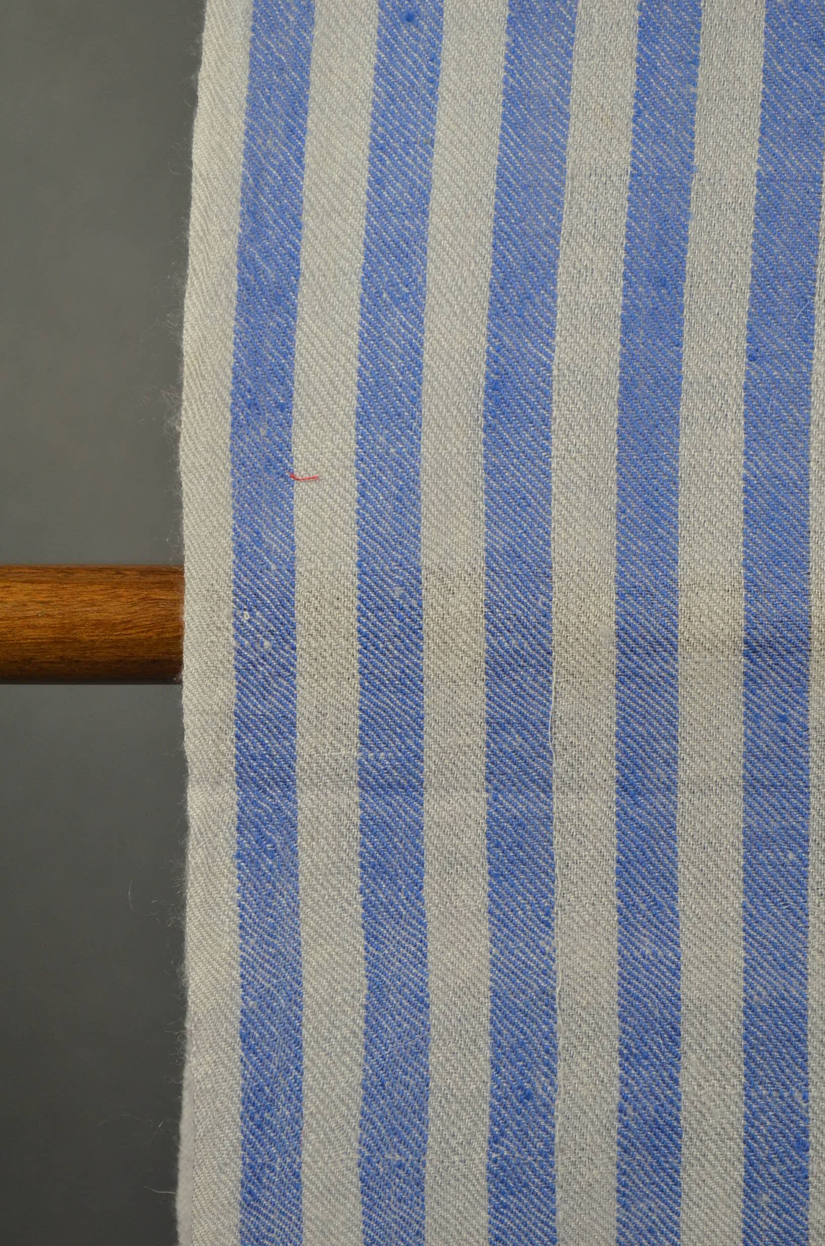 Blue Vertical Stripe Handwoven Cashmere Pashmina Scarf