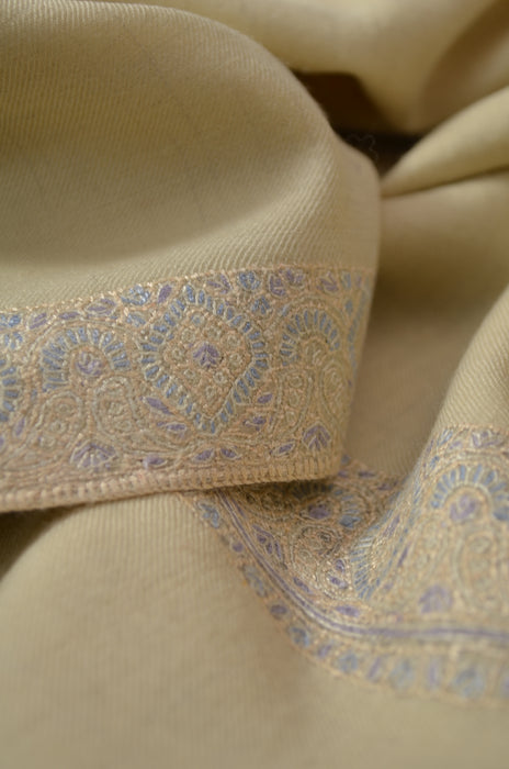 daffodil Border Embroidery Cashmere Pashmina Shawl