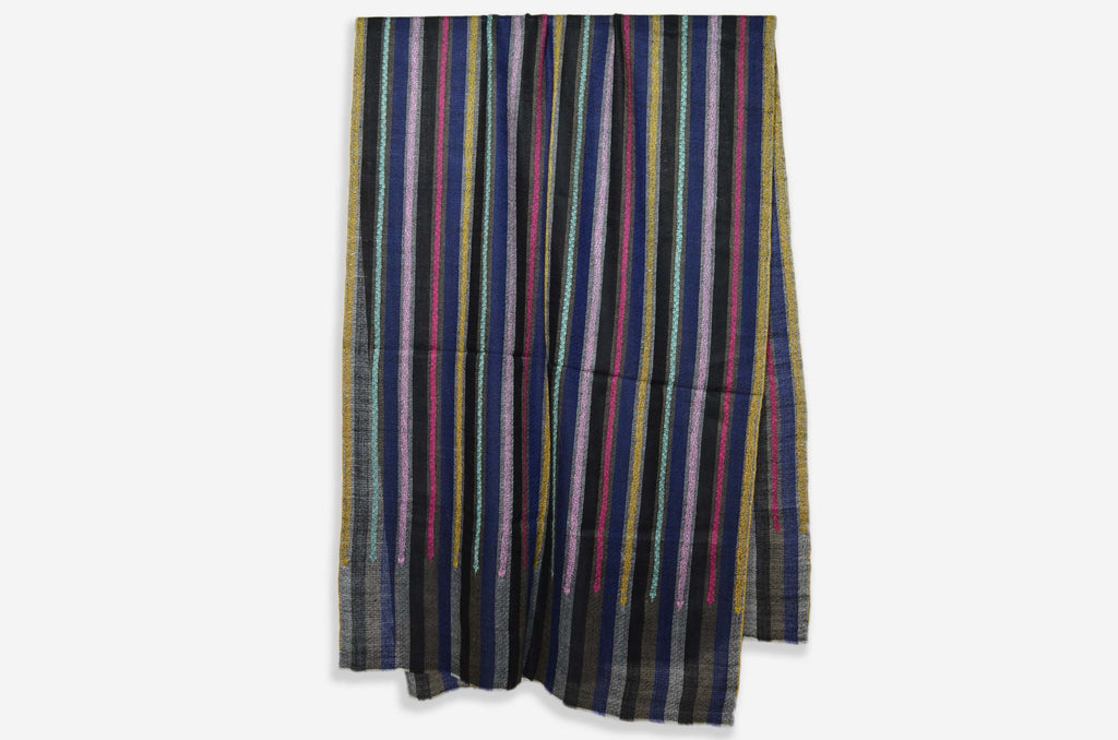 Stripes Jali Cashmere Pashmina Scarf