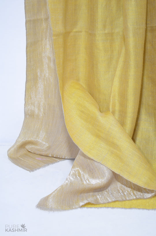 Reversible Zari Handwoven Cashmere Pashmina Shawl
