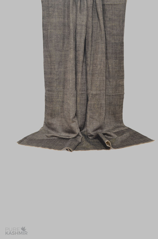 Reversible Metallic Black and Golden Handwoven Cashmere Pashmina Shawl