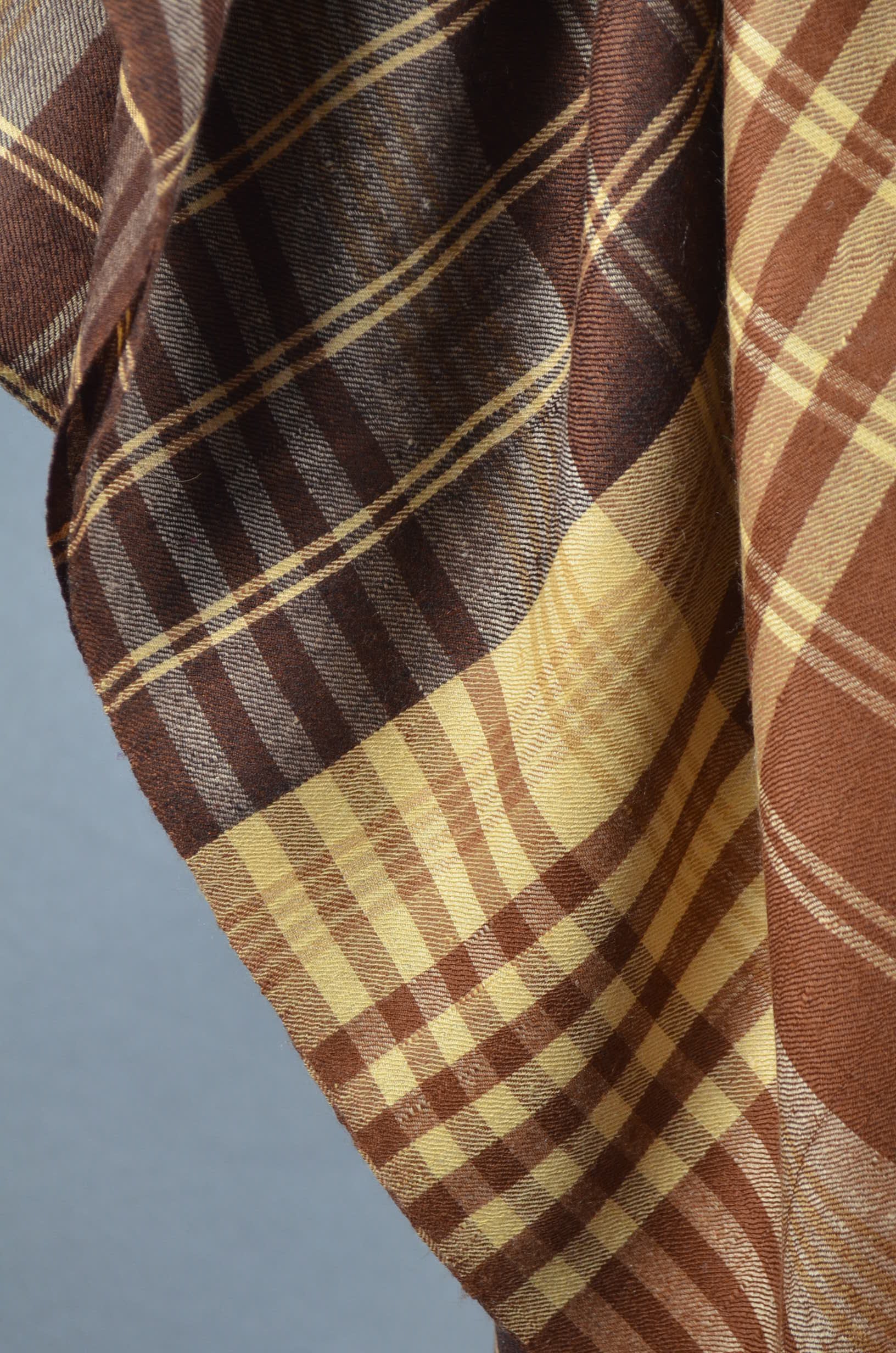 Chocolate Check Handwoven Cashmere Pashmina Scarf