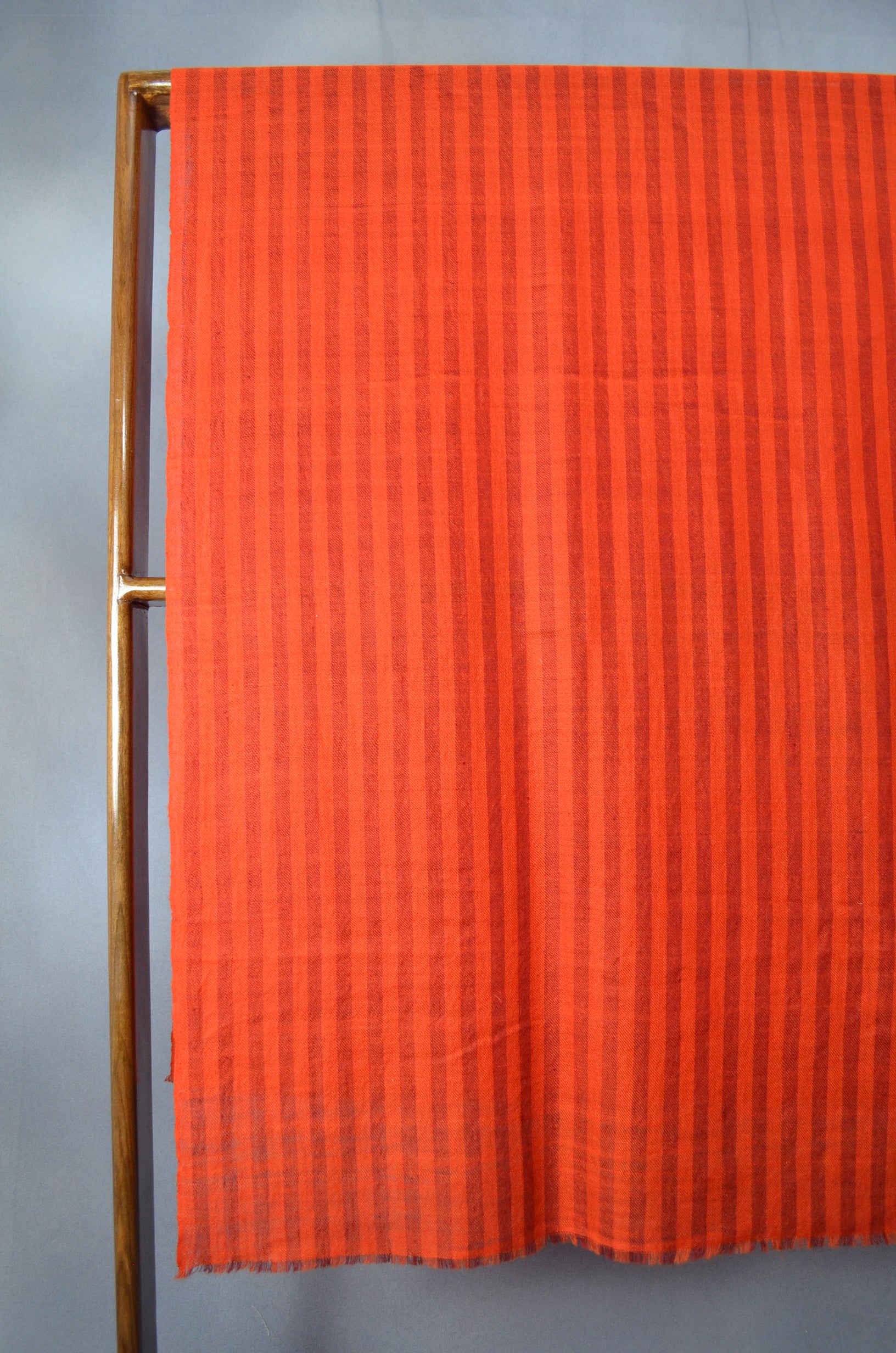 Red Striped Handwoven Cashmere Pashmina Scarf